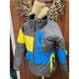 Boulder Gear Youth Boys  Ski Winter Jacket Blue Yellow Gray S $135 NWT
